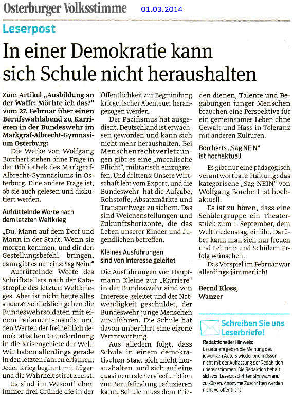 01.03.2014 vs Leserbrief Bundeswehr MAG