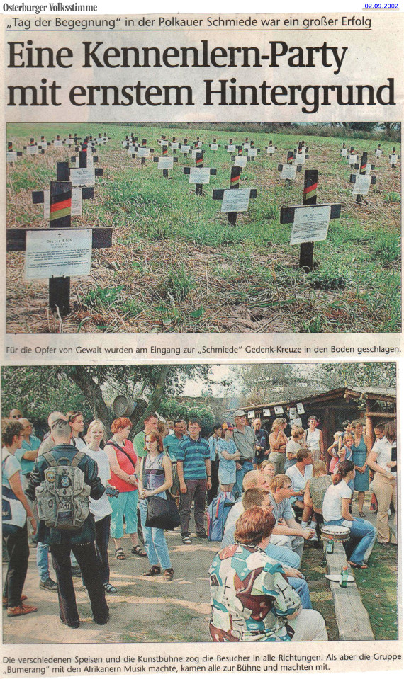 02.09.2002 vs Austausch der Kulturen zum Tag der Begegnung2 Die Schmiede e.V.