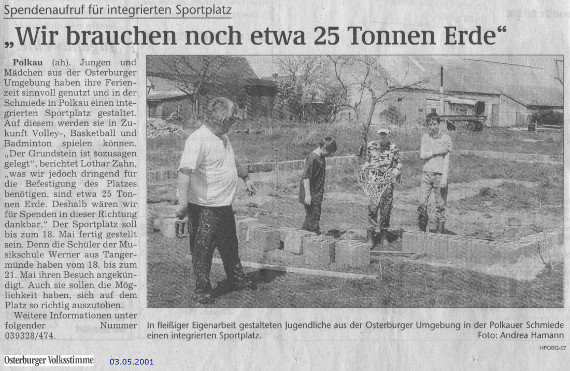 03.05.2001 vs Schmiede e.V. braucht Erde