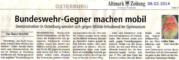 06.02.2014 Schmiede e.V. macht mobil gegen Bundeswehr