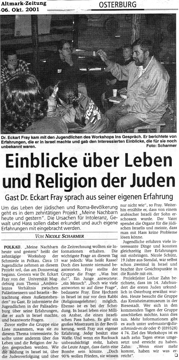 06.10.2001 amz Dr. Eckart Frey Leben Religion Juden