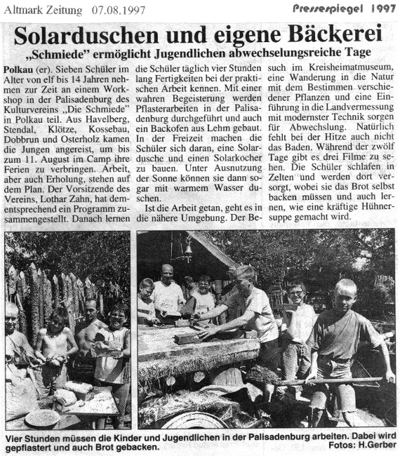 07.08.1997 az Abwechslung bei Workshop in Schmiede e.V.