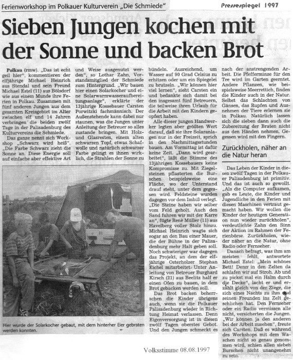 08.08.1997 vs Fereinworkshop in Polkauer Kulturverein Die Schmiede e.V.
