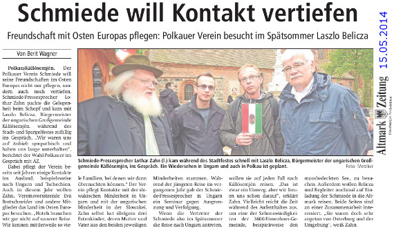 15.05.2014 az schmiede kontakt ungarn