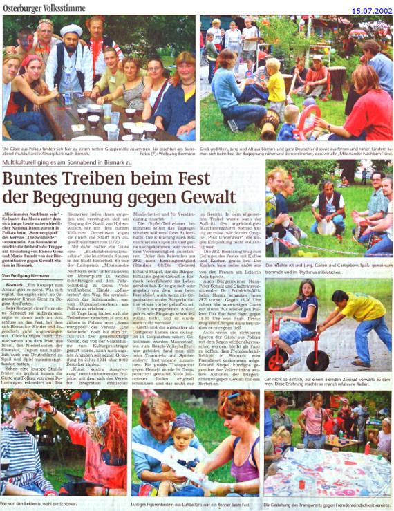 15.07.2002 vs sommergipfel buntes treiben bismark Die Schmiede e.V.