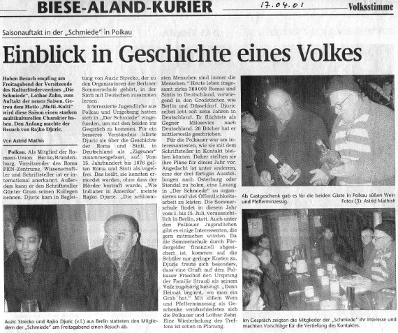 17.04.2001 vs Besuch der Romani-Union bei Schmiede e.V.