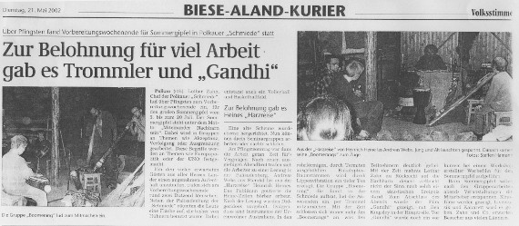 21.05.2002 vs trommeln u gandhi Die Schmiede e.V.