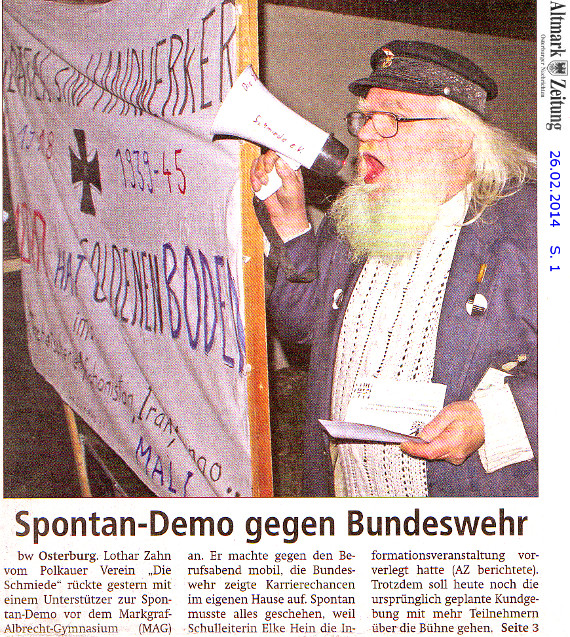 26.02.2014 az Spontan-Demo gg Bundeswehr Schmiede e.V.