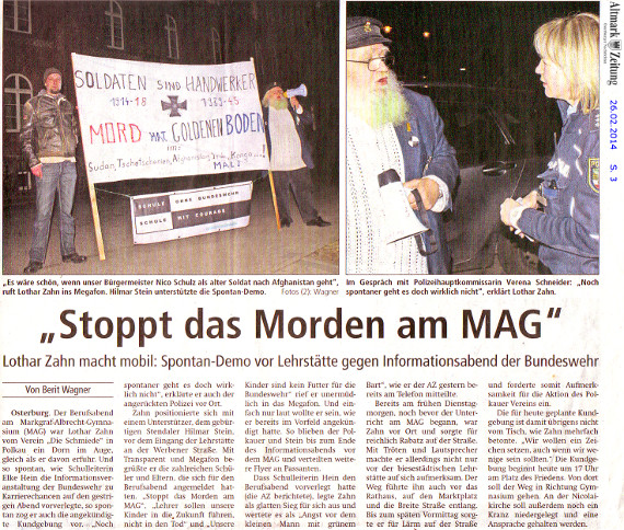 26.02.2014 az Stoppt das Morden am MAG Schmiede e.V.