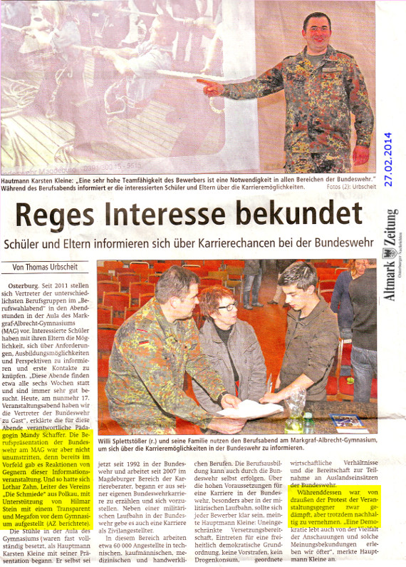 27.02.2014 az reges Interesse Bundeswehr